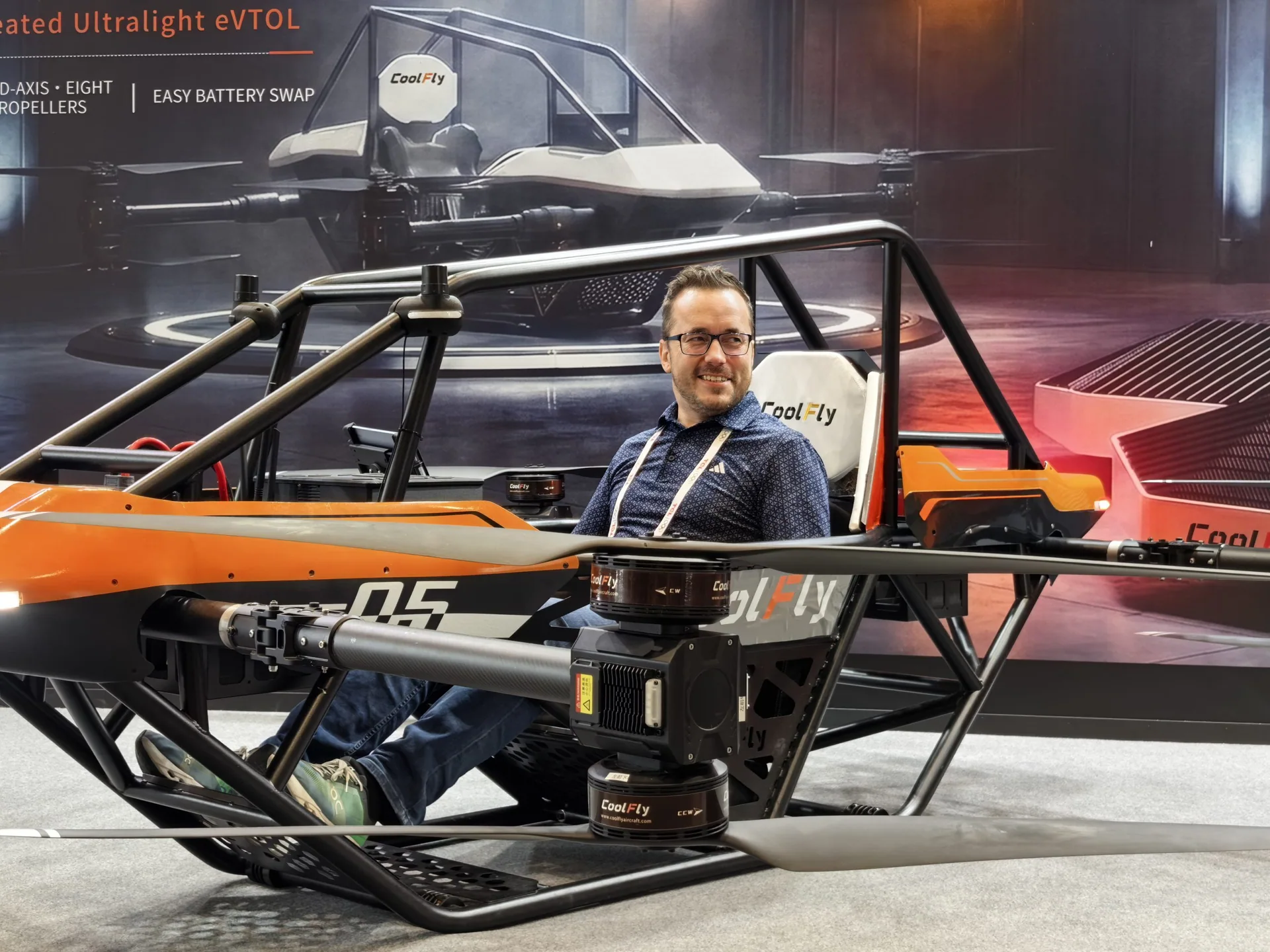 Visitor seat in the CoolFly DREAM aircraft